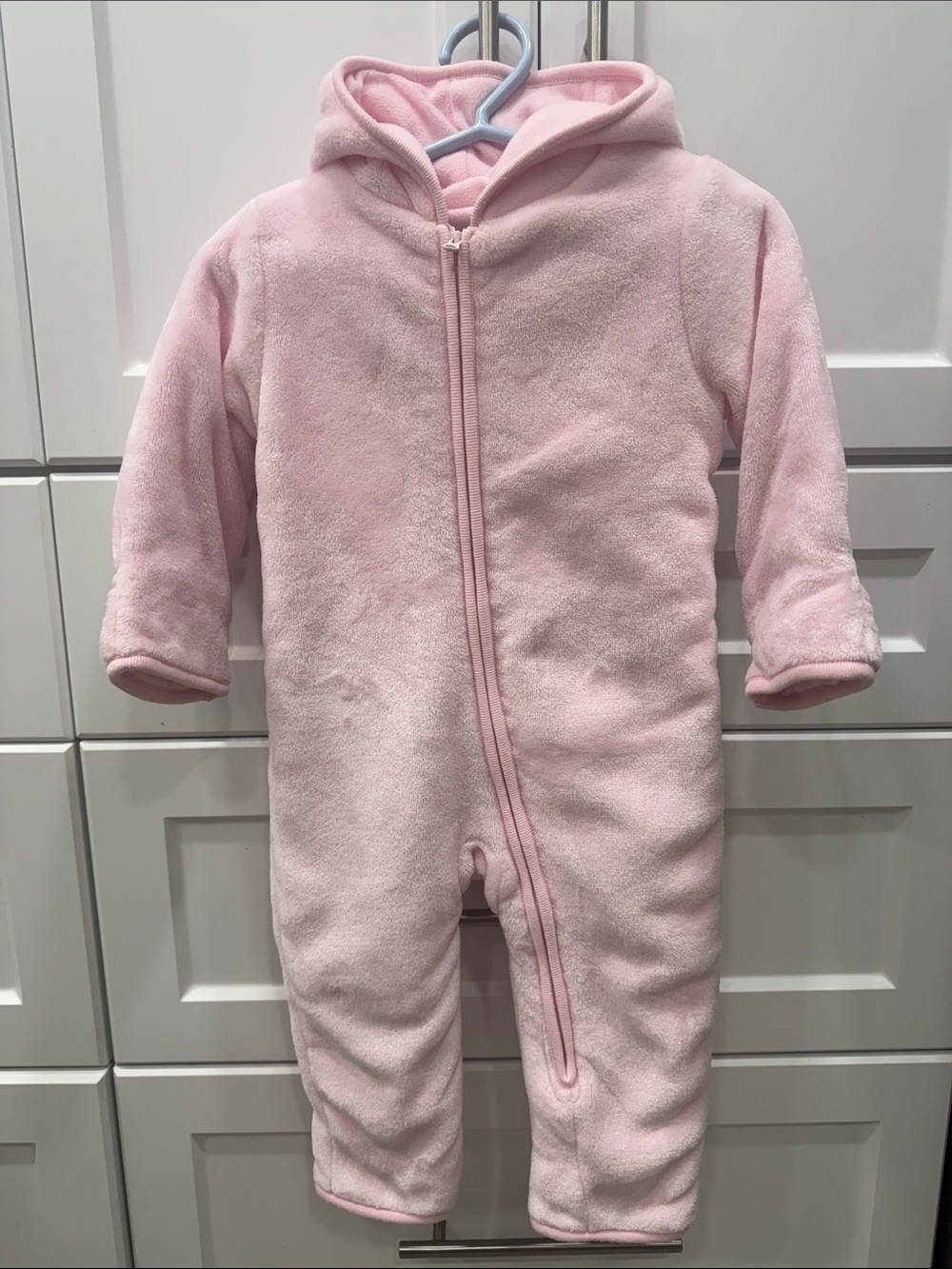 The Children’s Place Plush Hooded Bunting Suit – 12–18 Months | Pink